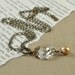 Vintage Repurposed Brass Necklace, Chandelier Crystal, Pearl