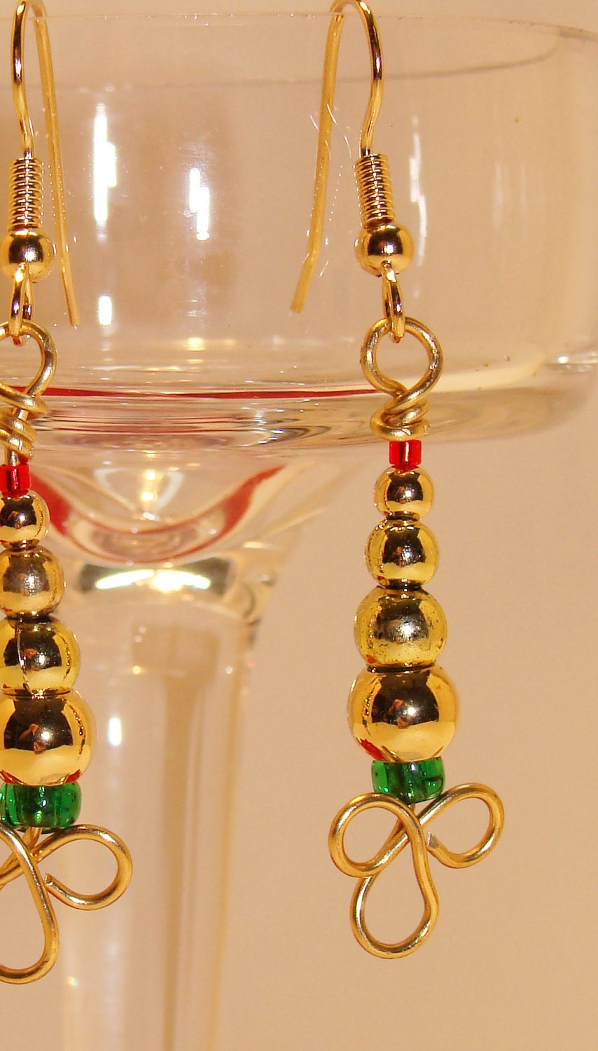 Goldtone Christmas Tree Earrings
