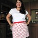 Vintage Upcycled Red and White Polka Dot Apron