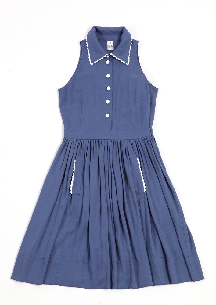 Light pink/ Baby blue/ Coral red Cute collar "Ella" dress --ON SALE--Free shipping