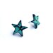 Star, Stud Earrings, Teal Stud Earrings, Star Earrings, Polymer Clay Jewelry, by JP with Love