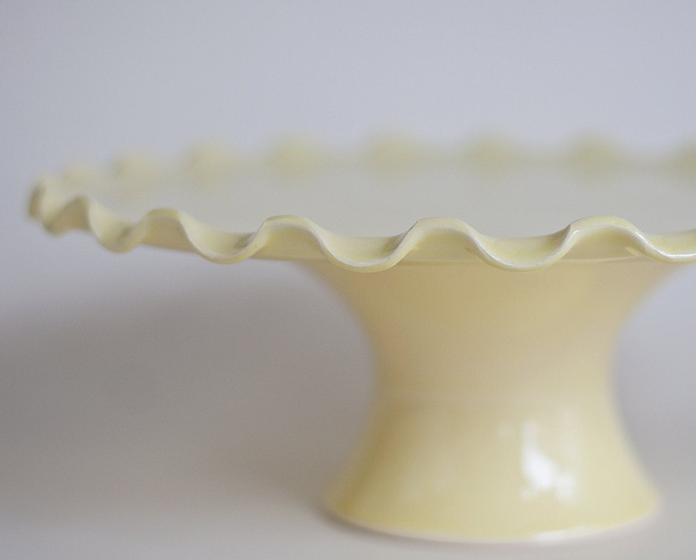 Ruffle Cake Stand - 10 inch - Yellow