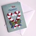 Retro Christmas Candy Cane Heart Handmade Greeting Card
