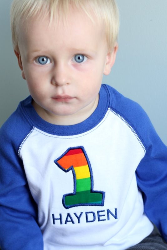 1st Birthday Rainbow Shirt - You choose the SIZE and NAME