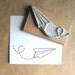 Paper Plane Air Mail Hand Carved Stamp