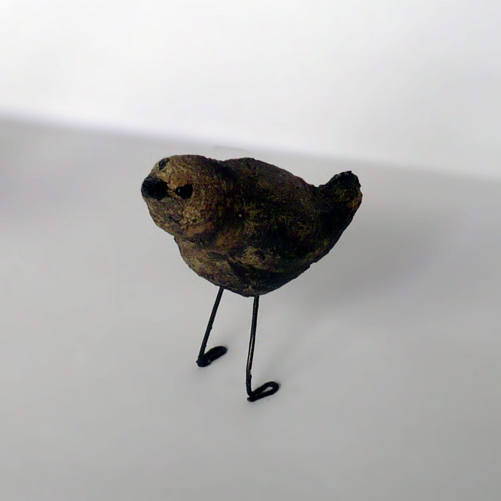 Miniature Bird - Raven Black Bird Crow Sculpture