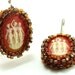 Goddess Earrings - Vintage Resin Cameos with Bead Stitching - Vintage Style mythology fantasy