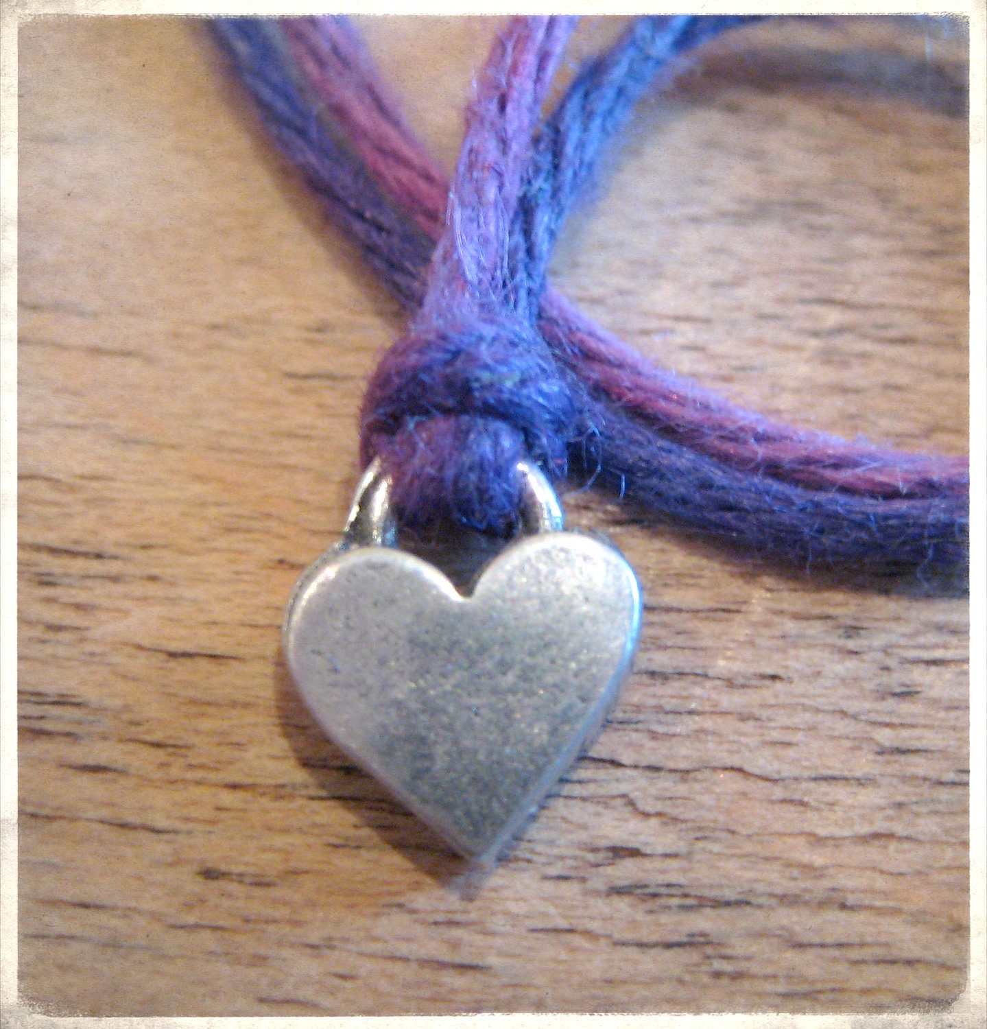 Peace Love Earth's Seven Wishes Purple Heart/Love Charm Bracelet For Goal Setting, Making New Years Resolutions and Wishes