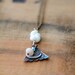 Hand made copper necklace with pendant and swarovsky cristal