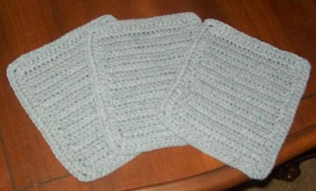 Cotton Crocheted Washcloths Set of 3 in Potpourri