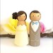 Custom Wedding Cake Toppers Wood Peg Dolls Large Bride Groom Peg People Ornaments Keepsake Personalized Hand Painted CreativeButterflyXOX