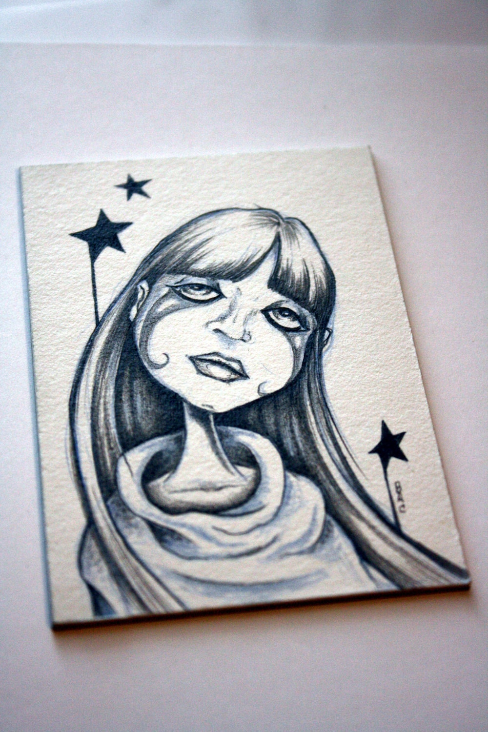 Star Girl ACEO original drawing