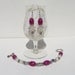 Fushia and Pearl Earrings with a Silver Sparkle