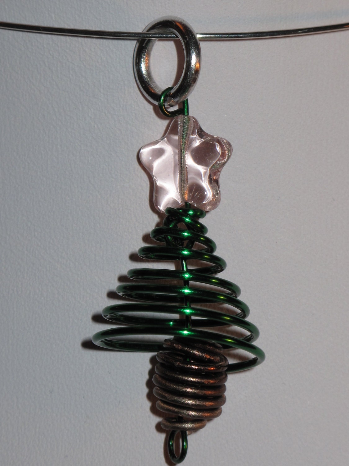 Wire Wrapped Christmas Tree Pendant