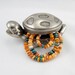 Vibrant Orange Spiny Oyster Shell, Green Turquoise and Hematite Unisex Necklace Sterling Silver Clasp
