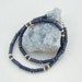 Blue Sponge Coral and Antique Bone Unisex Necklace with Sterling Silver Clasp