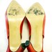 Fire Engine Red Heels . Proxy . Slingback shoes . Vintage Size 8