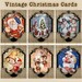 Large Printable Vintage Christmas Cards - 6 High Res JPGs 8.5" by 11" 300 DPI