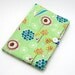 Fold Up Jewelry Roll or Travel Case- Green and Pink Floral Cotton