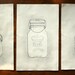 set of mason jars line drawing prints- 5x7