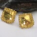 Gold earring studs, 24k gold plated square granulated handmade sterling silver earrings