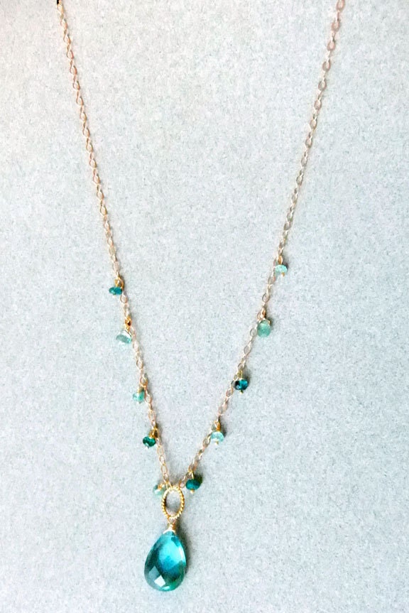 Mermaid Aqua Quartz Apatite and Amazonite Necklace