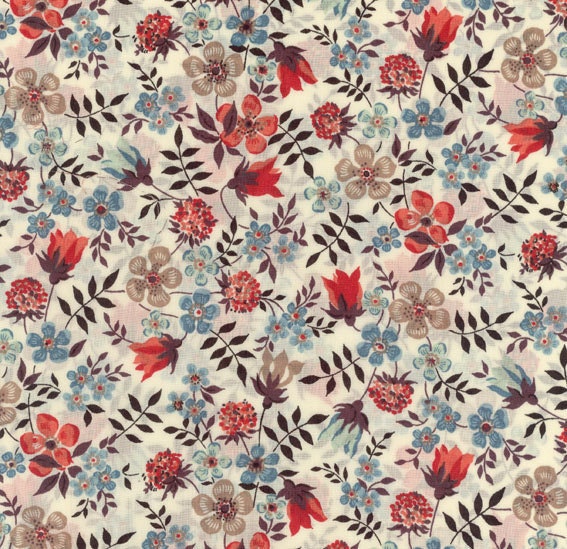 Liberty of London Tana Lawn - Edenham in Red 6x27 fabric liberty