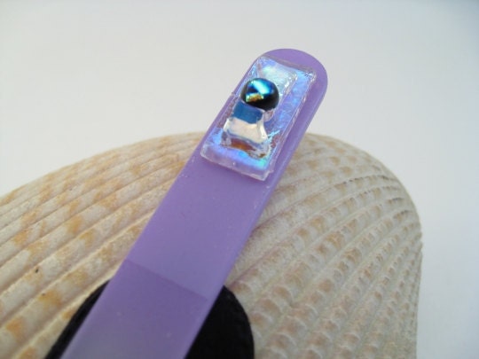Dichroic Art Glass Nail Files  - Lavendar