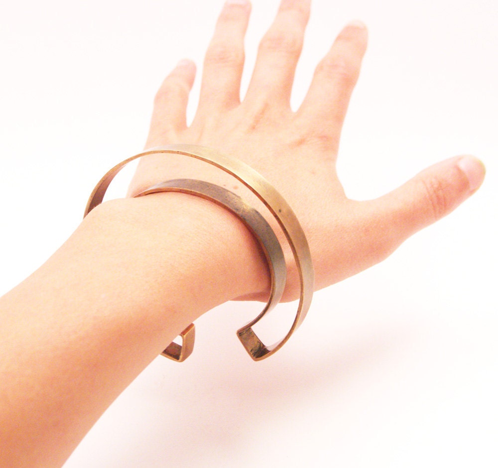 negative space cuff - oxidized bronze