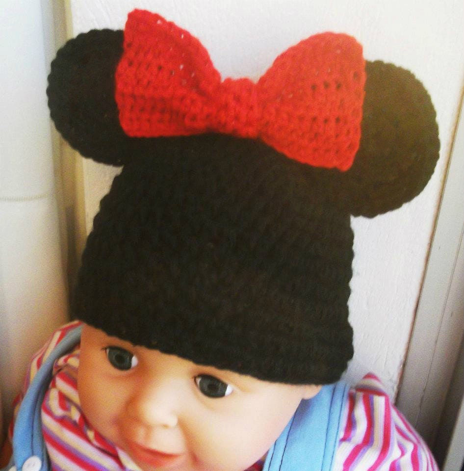 MICKEY and MINNIE MOUSE Hat Crochet Pattern, All sizes Included - Newborn to Adult, Beanie and Earflap