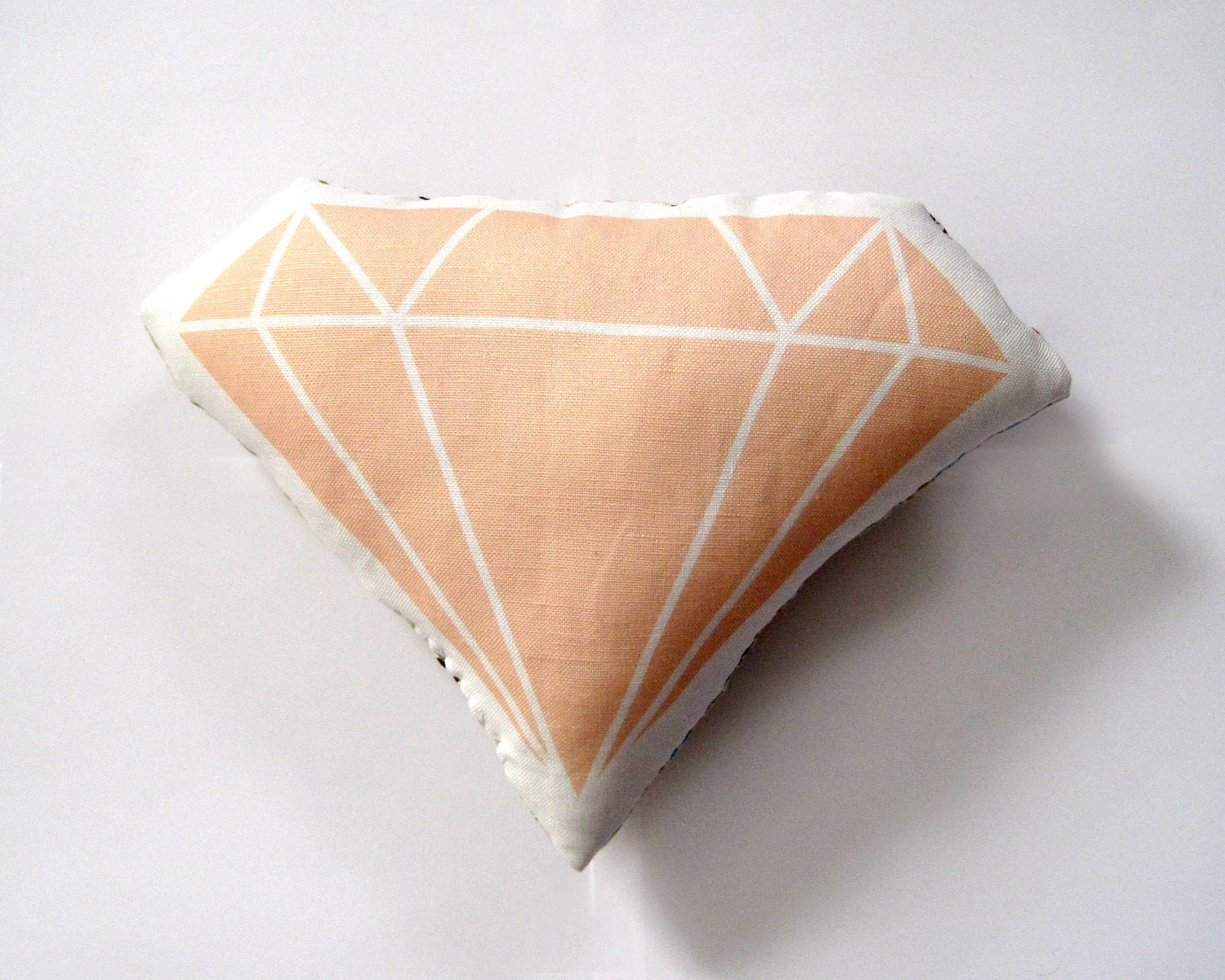 Diamond Plush / Pillow in Peach by Yellow Heart Art