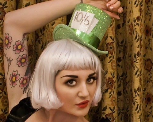 Mad Hatter Top Hat, Pastel Green Top Hat, Alice in Wonderland Hat