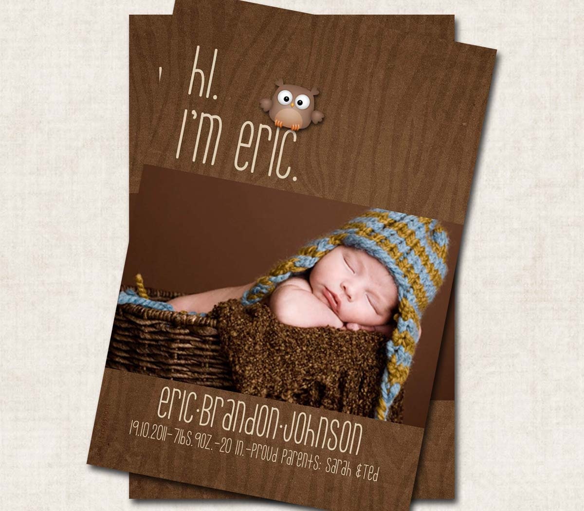 Baby Boy Birth Announcement Thank You by missbellaexpressions