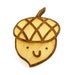 Happy Acorn Wood Pin