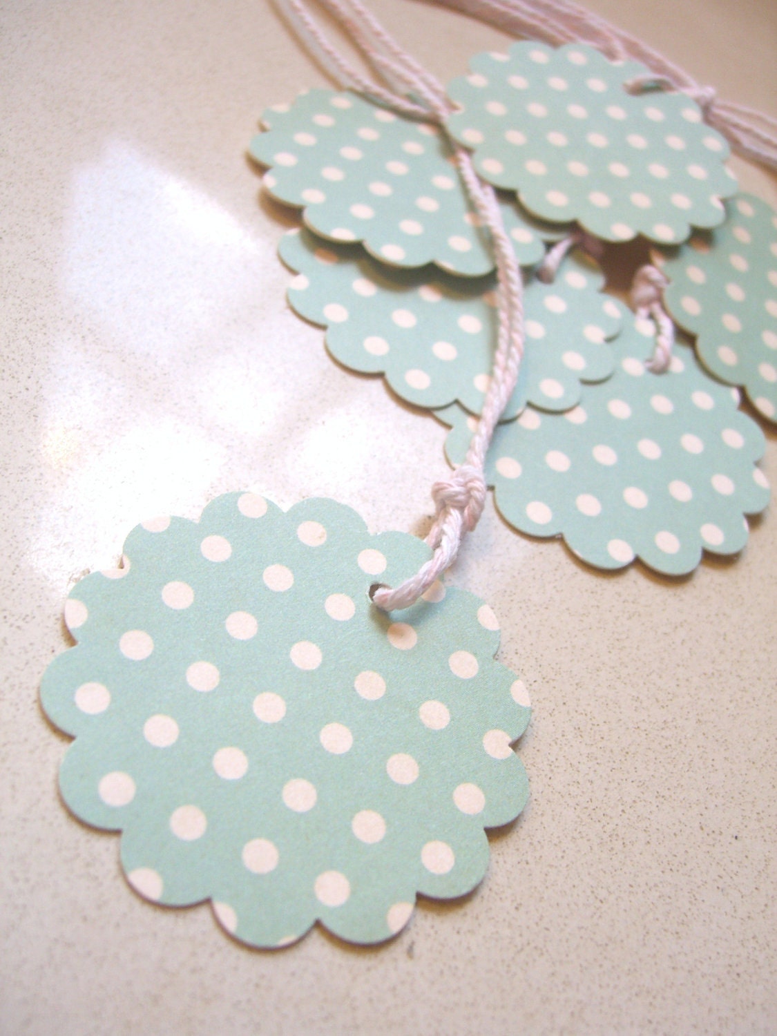Scalloped Gift Tag - Vintage teal