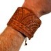 REDUCED PRICE One-of-a-kind Patterned Leather Cuff from Costa Rican Chair
