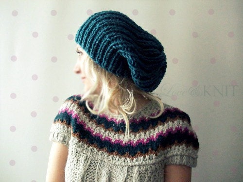 Teal Slouchy Hat