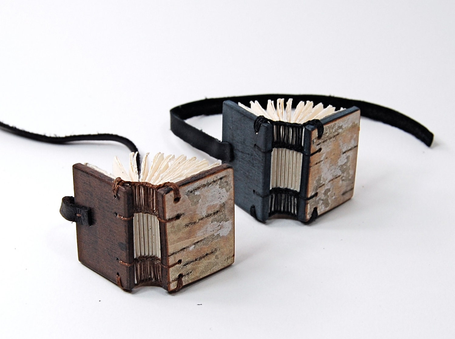 mini birch journal - small handmade wood book - woodland rustic