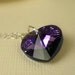 Crystal Heart Necklace - Sterling Silver - Swarovski Purple Blue Violet - Crystal Pendant