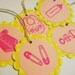 Pink and yellow baby girl gift tags, set of 10