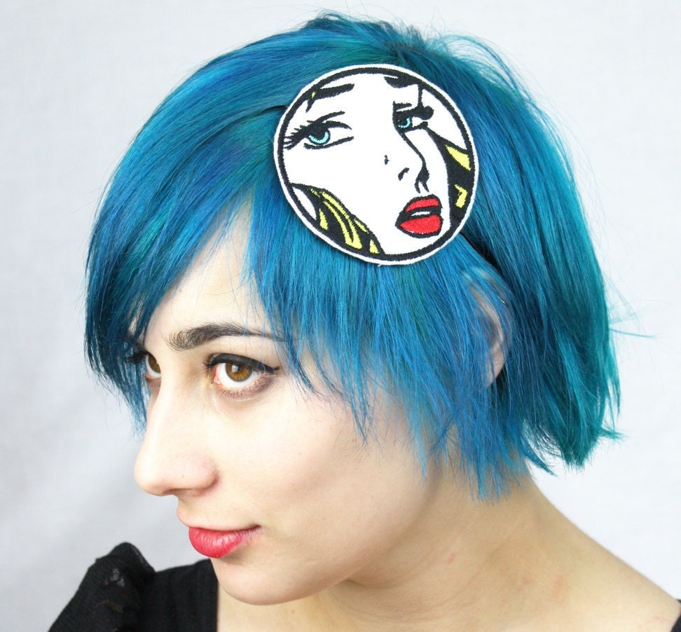 Lichtenstein Inspired Headband, Blonde, Comic Book Heroine