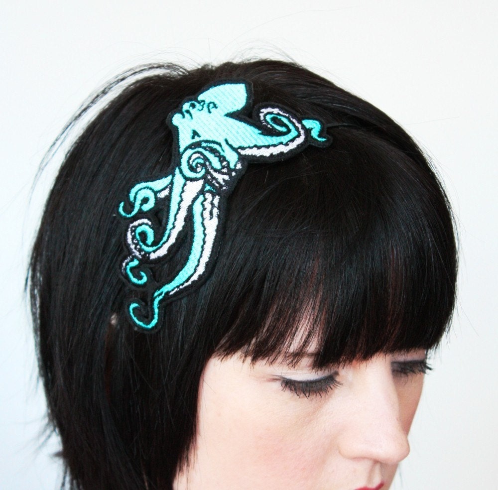 Octopus Headband, Pale Turquoise, Sea monster