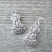 SILVER BUDDHA Earrings - Guanyin Goddess of Fertility - Bohemian Jewelry - Free Shipping