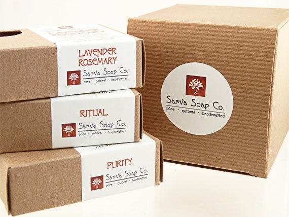 Three Soaps in Gift Box  - all-natural aromatherapy soap - vegetarian and/or vegan friendly