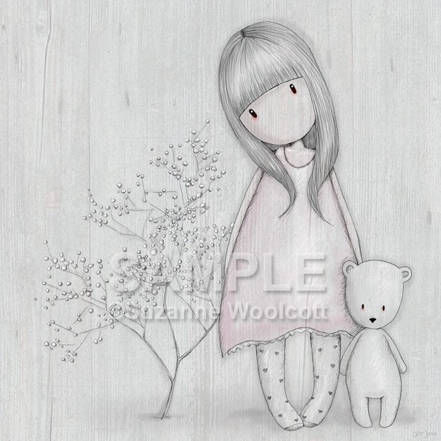 Pale Pink - 8 x 8 Giclee Fine Art Print - Gorjuss Art