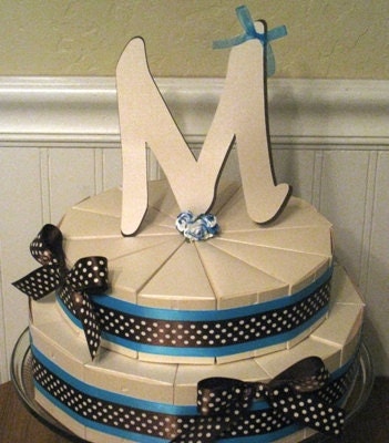 Cake Slice Initial Favor Box Cake Any Color any Theme Two Tier