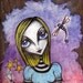Alice Waves Goodbye - Original Mixed Media Piece on Wood