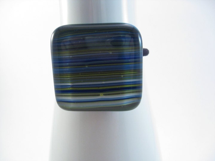 Ponytail Holder - Blue Stripes