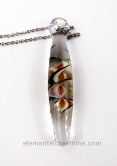 Long Helix Glass Pendant