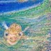 Ocean Quartet - oil pastel drawing on handmade paper